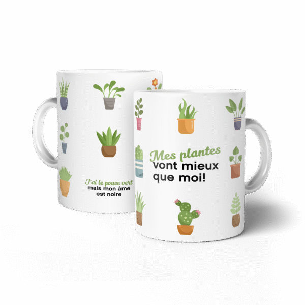 Tasse pouce vers et âme noire